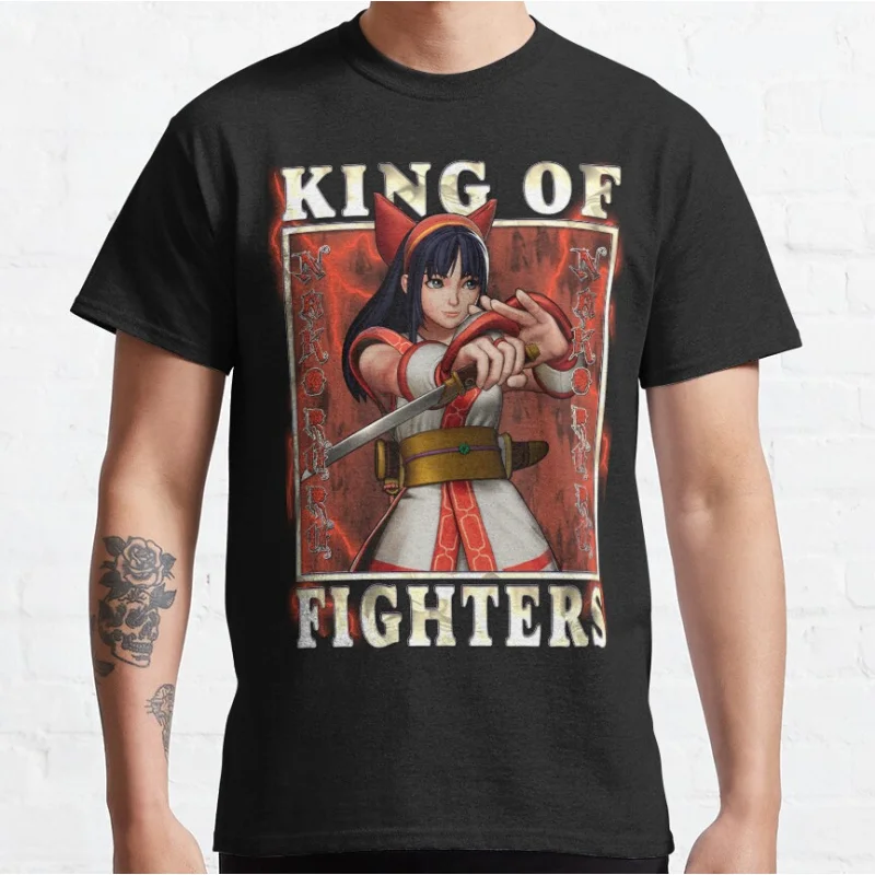 

Mother Natures Guardian Nakoruru KOF King of Fighters 80s Video game Retro fighting videogames T-shirt Large size Adult Tops