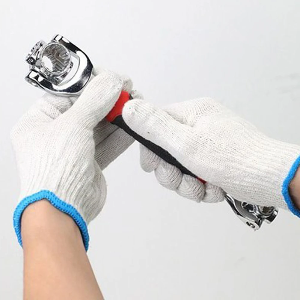 Breathable Wire Gloves 12 Pairs For Comfortable Work Gloves Non Slip Nylon Cotton Fabric for Construction Use Breathable