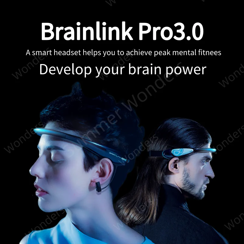 New Brainlink Pro Brainwave EEG Headband for Neuro-feedback Mind Control Smart Headset with Heart Rate Sensor Emotion Detection