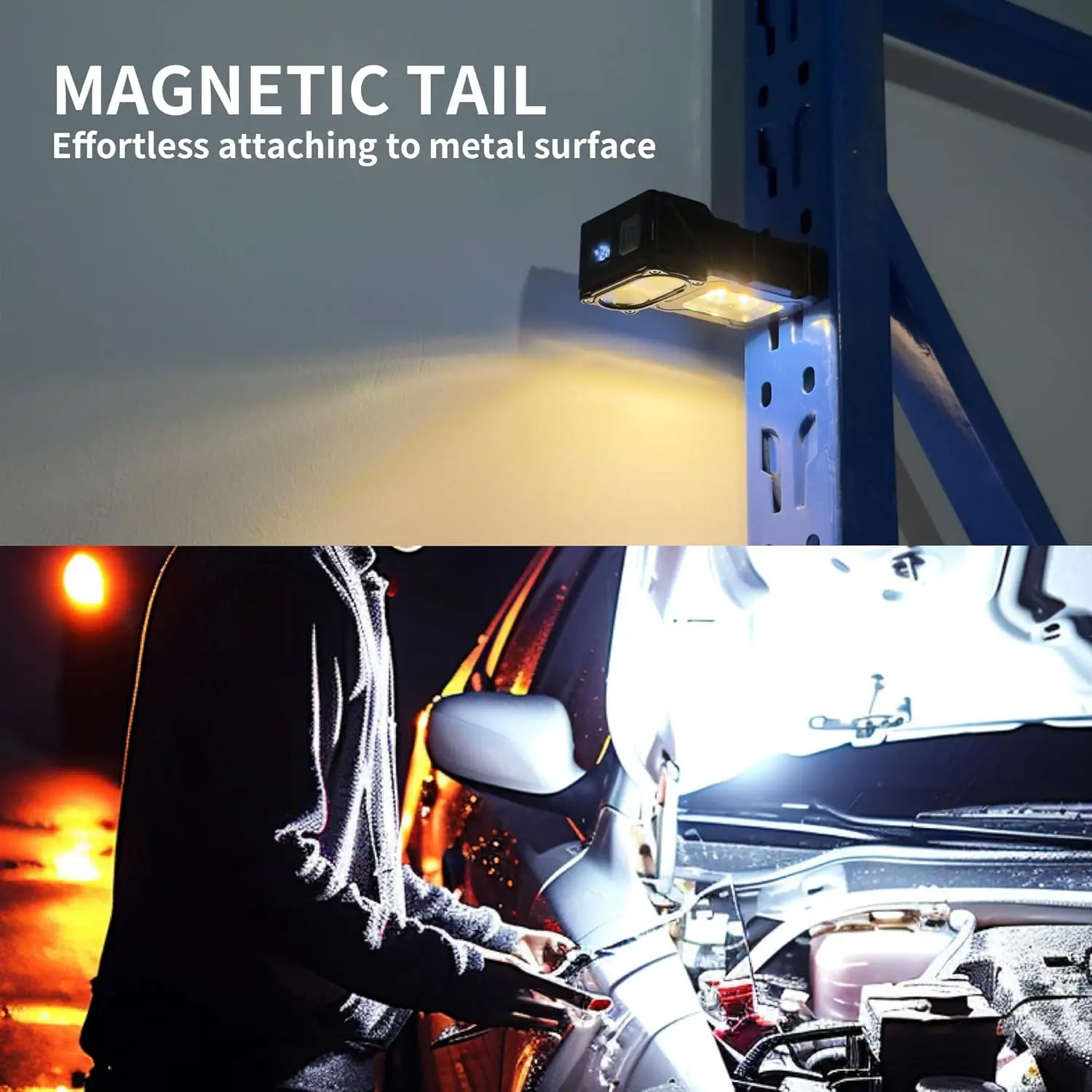 Small EDC Flashlight Rechargeable 800 Lumens Mini Work Light Clip On with Back Clip Magnetic torch for Emergency Hiking Camping