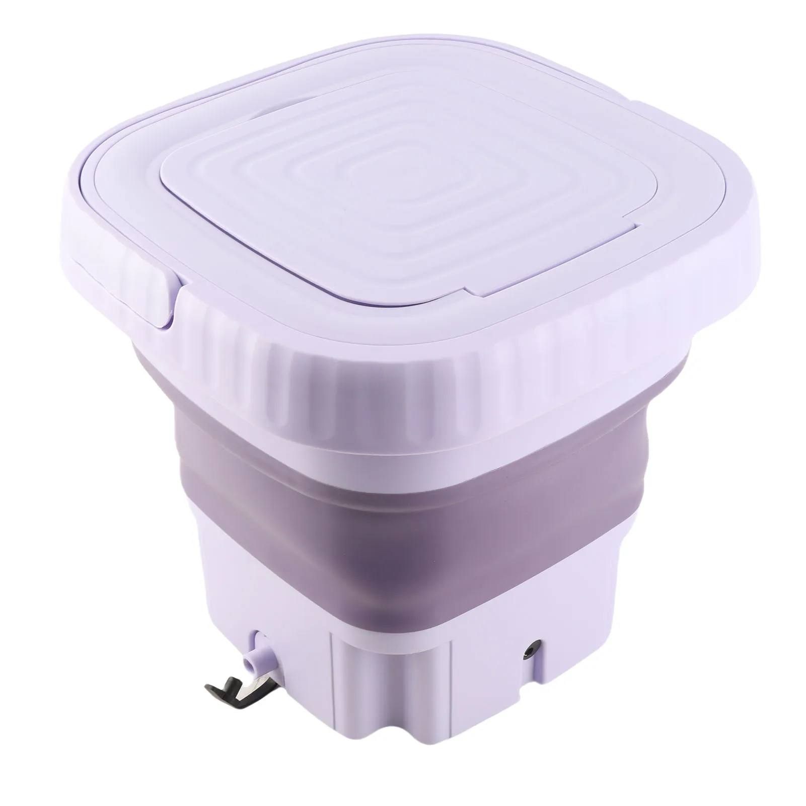 Portable Washing Machine with Drainage Pipe, Mini Foldable Bucket Washer, RV Travel Apartment, 11L ABS PP