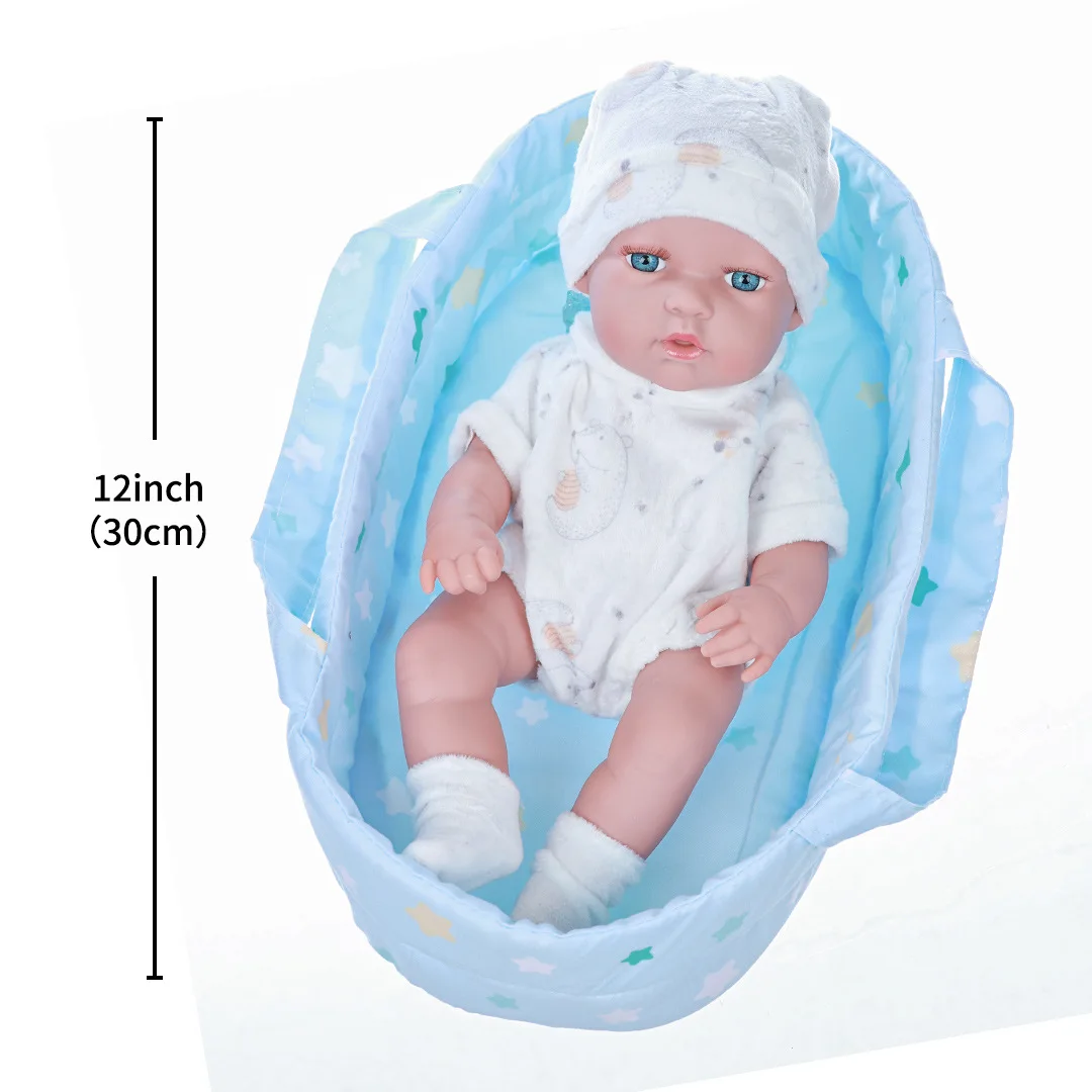 30cm リボーンドール、赤ちゃんの安眠人形、ままごとおもちゃ、子供用の柔らかいゴム人形