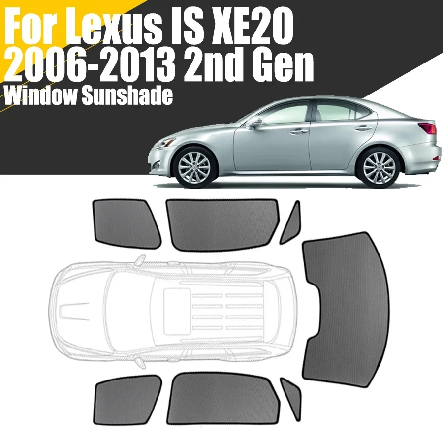 Custom Magnetic Car Window Sunshade For Lexus IS IS250 IS350 2006-2013 XE20 2nd Gen Curtain Mesh Front Windshield Frame Curtain