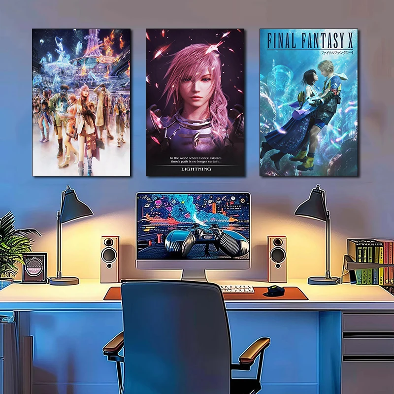 Classic Japanese High-end Games Final Fantasy VII Cover Posters Cloud Sephiroth Prints Canvas Wall Art Pictures Home Decoration