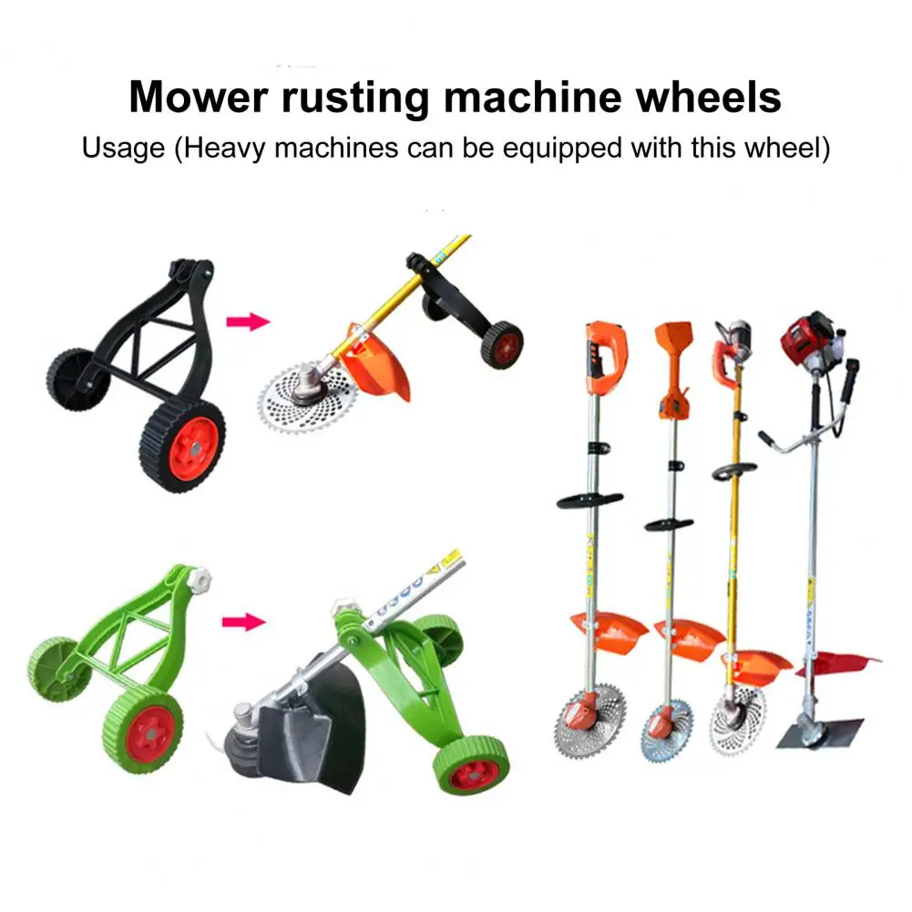 Lawn Mower Support Wheel Easy Installation Lawn Mower Wheels String Trimmer Support Wheels Lawn Mower Accessories with Strong