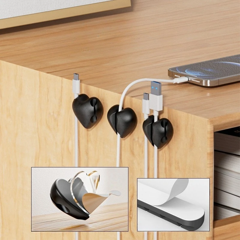 5pcs Love Desktop Cable Organizer, Charging Cable, Data Cable, Mouse Cable, Storage, Winding Combination Storage