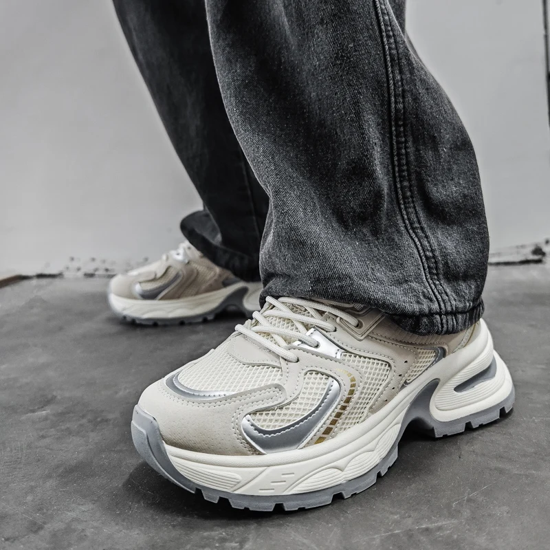 

Spring New Casual Sneaker Men Running Shoes Fashion Gray Men's Sports Shoes Breathable Platform Male Sneakers zapatillas hombre