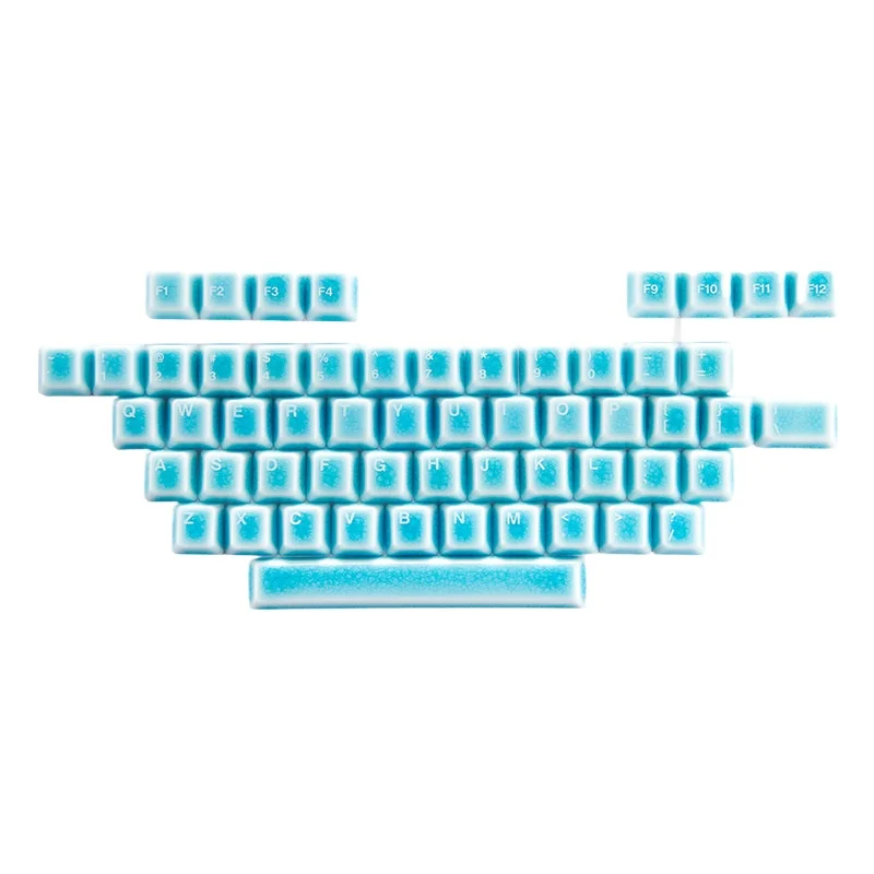 Ice Crack Ceramic Keycap Set for A/B Set Key Caps Cherry Profile Keycaps for Mechanical Keyboard Magnetic Axis Custom Keycaps