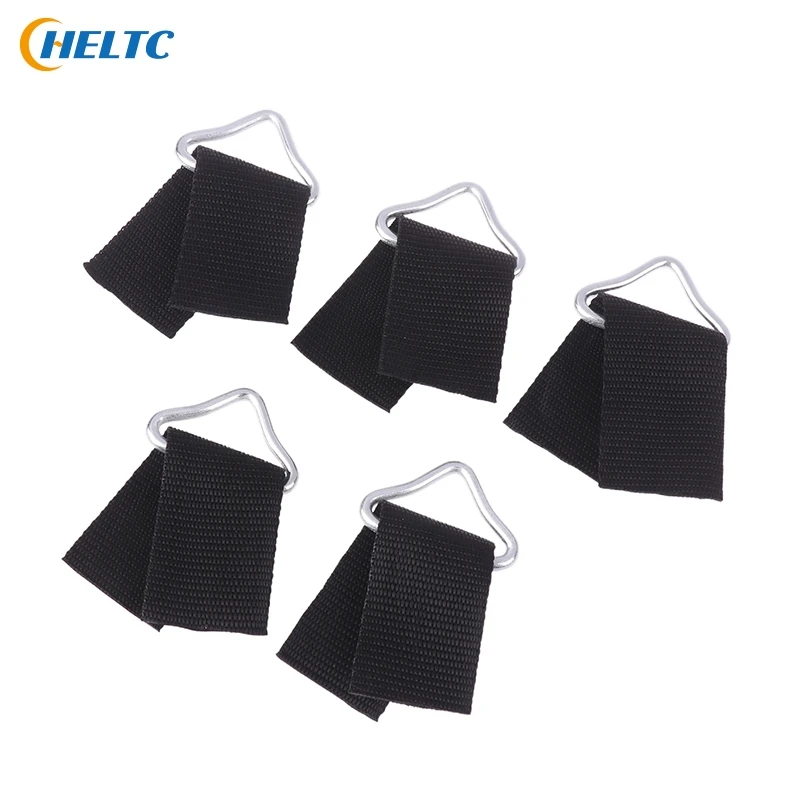 5 Sets Black Stainless Steel Triangle Rings Buckle Loop Ring V-rings Straps Trampoline Mat Parts Replacement Repair Tool