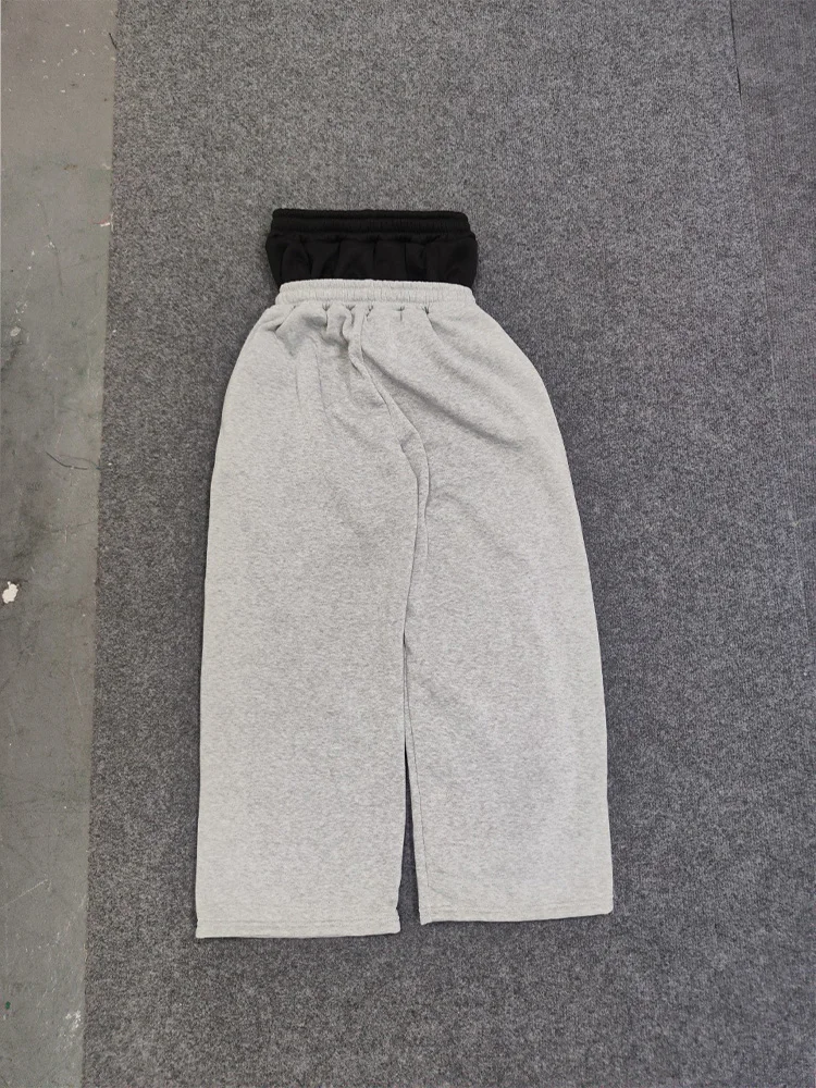 Autumn Winter New Women Y2K Double Waist Embroidered Street Couple Personalized Printed Patterns Trendy Street Pants