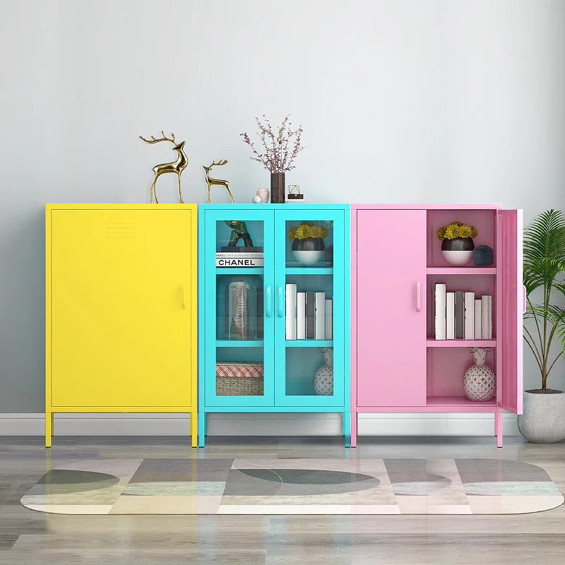 

Modern iron white side cabinet, Nordic simplicity, balcony, locker