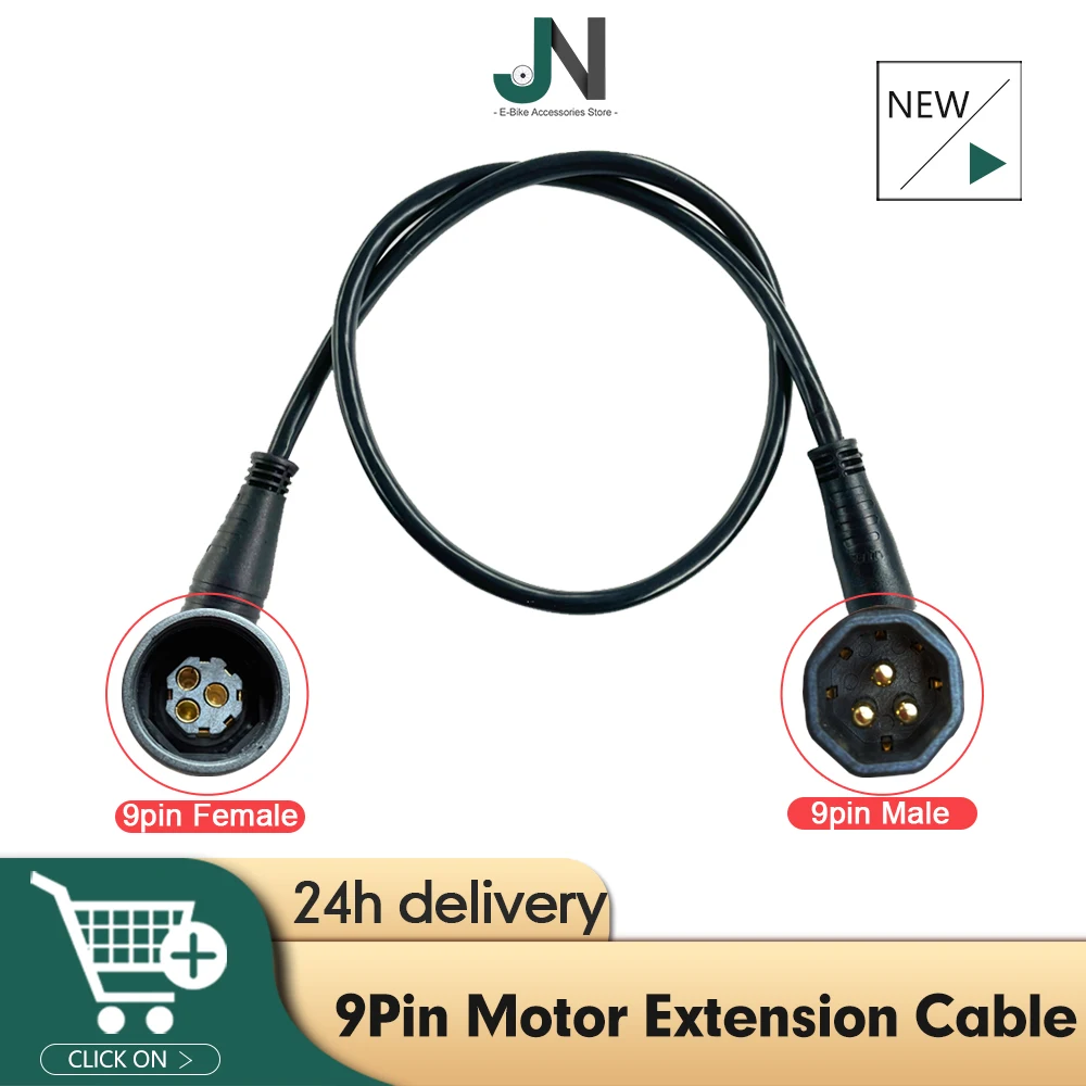 

Ebike 9Pin Motor Extension Cable with Waterproof Plug for 250W 1000W Wheel Hub motor Electric Bicycle Conversion Kit