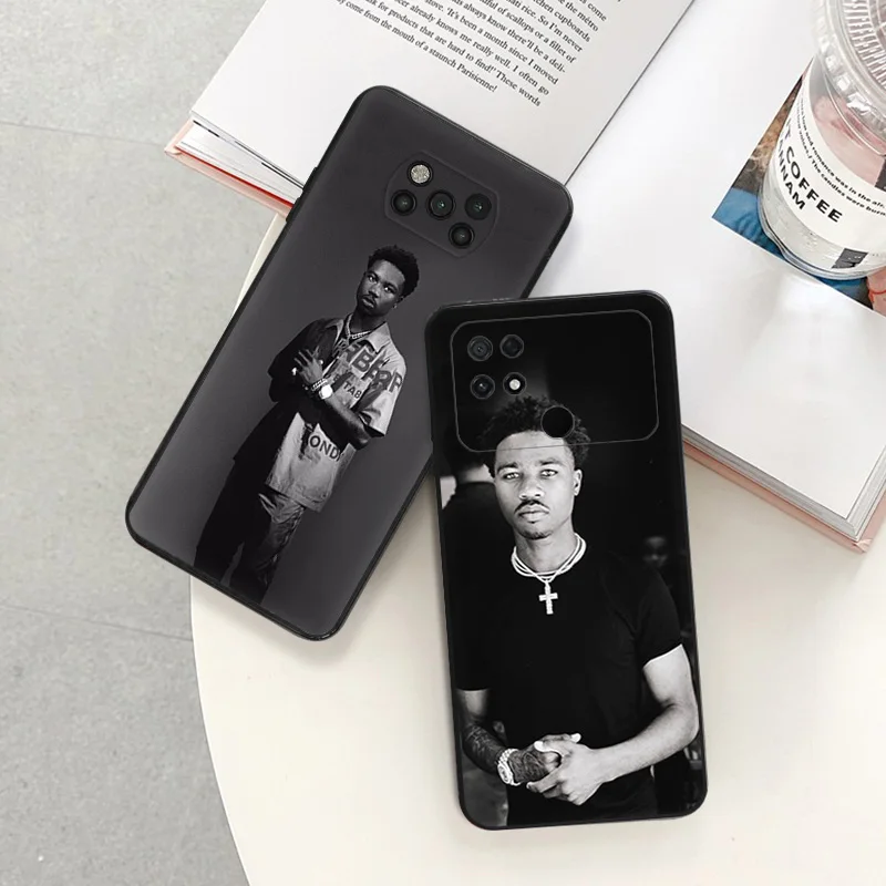 Roddy Ricch Black Matte Anti-Drop Phone Case For Xiaomi 13 12X 12T 12S 12 Lite Redmi Note12 CC9 Pro A1 A2 Plus 12C 4G 5G Cover