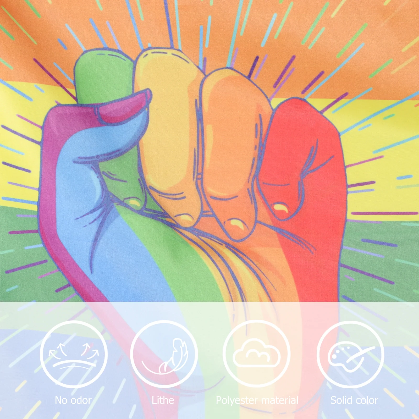 

Outdoor Sun Protection Flag Rainbow Fist Garden Decorative Polyester Fade Resistant Banner For Patio Courtyard Wall Home Decor