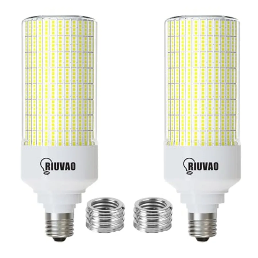RIUVAO Led Corn Light Bulb 2 Pack, 800W Equivalent 5000K Daylight 12000Lm Super Bright E26/E39 Base 80W Led Bulbs, Replace Meta