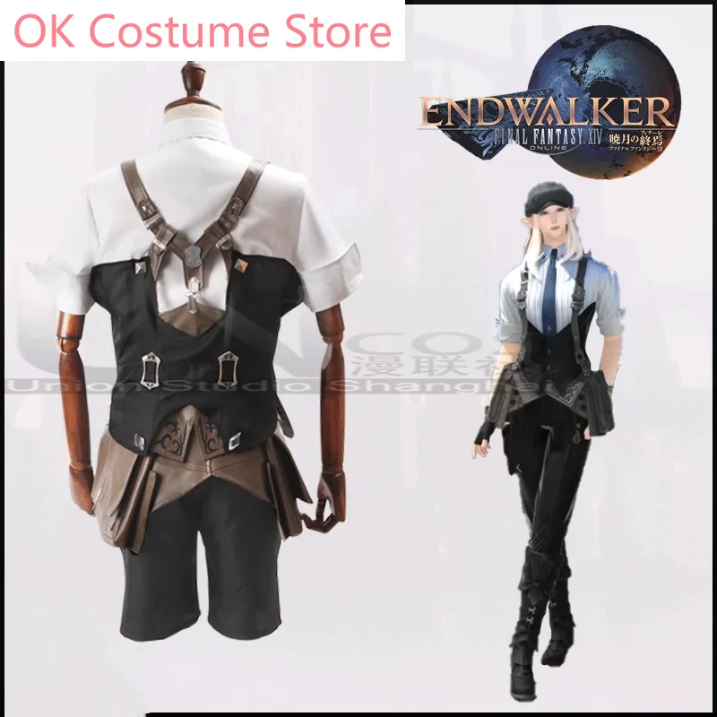 Ff14 Craftsman Work Shirts Men Cosplay Costume Cos Game Anime Party Uniform Hallowen Play Role Clothes Clothing New Full