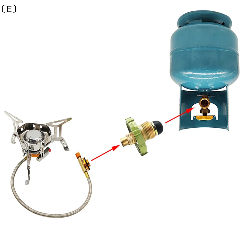 〔E〕LPG Tank Converter Head Durable Gas Furnace Connector Practical Zinc Alloy LPG Tank Adapter Fittings〔Winter5〕