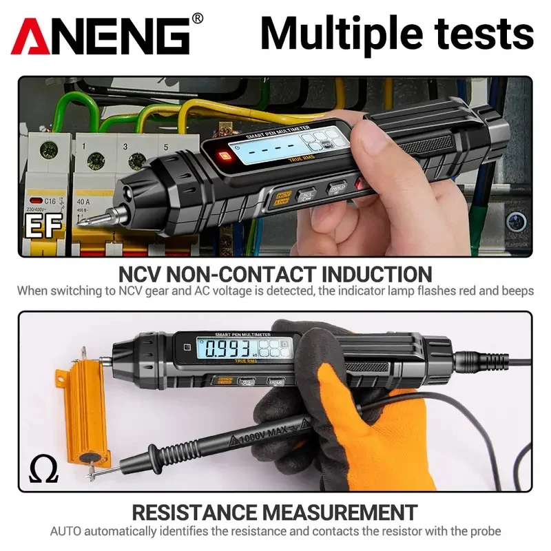 4000 Counts Non-contact Smart Multimeter Pen Type Multimeter Digital Multitester AC/DC Voltage Resistance Meter Voltmeter