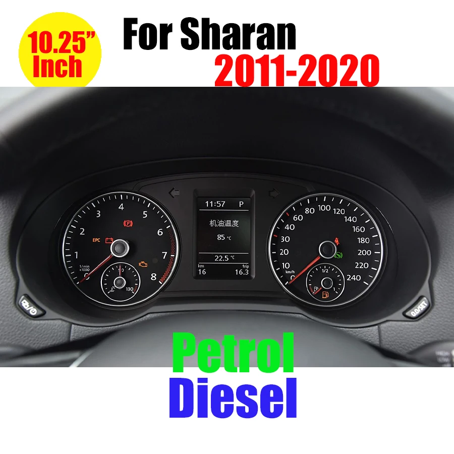 12.3 ''Digitale Virtuele Cockpit Instrumentenpaneel Voor VW Golf 6 7 Passat CC B7 B8 T6 Tiguan Scirocco Jetta Sharan LCD Snelheidsmeter