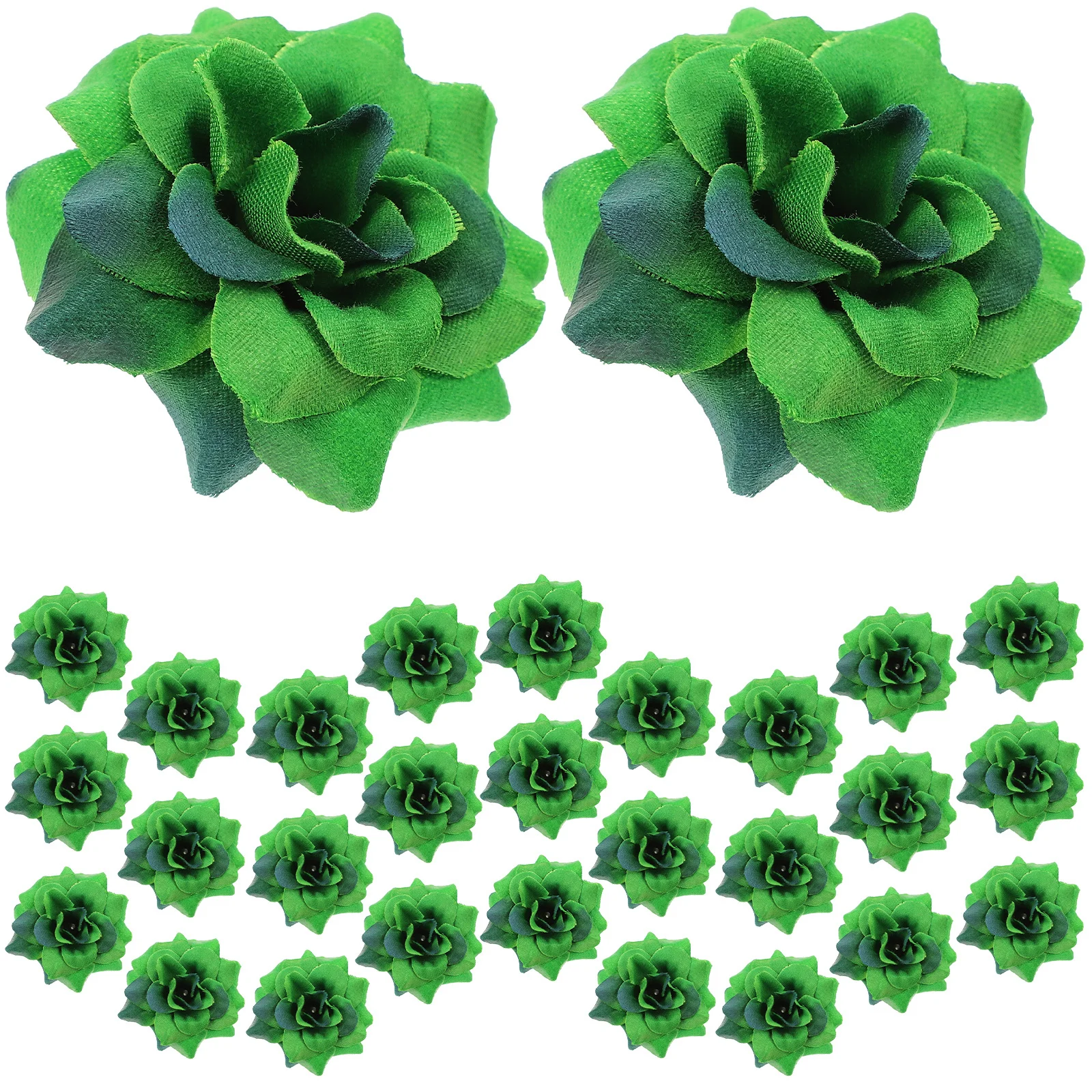 

50pcs Artificial Artificial Flower Heads Heads Handmade Dark Green Realistic For Craft Wedding Decor Silk Flower Head
