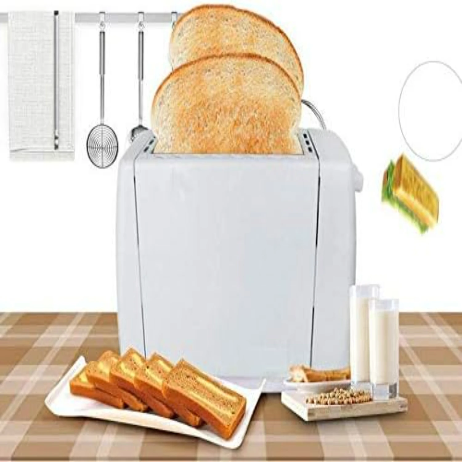 Практичный, очень широкий тостер из нержавеющей стали на 2 ломтика со съемным поддоном для крошек и 6 идеальными белыми настройками — идеальный отрыв