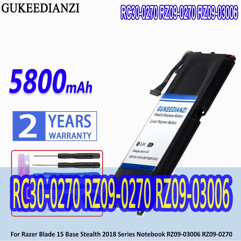 

GUKEEDIANZI Battery for Razer Blade 15 Blade15 RZ09-02705 E75-R3U1 RZ09-03006 RZ09-0270 Base Stealth 2018 Series Notebook