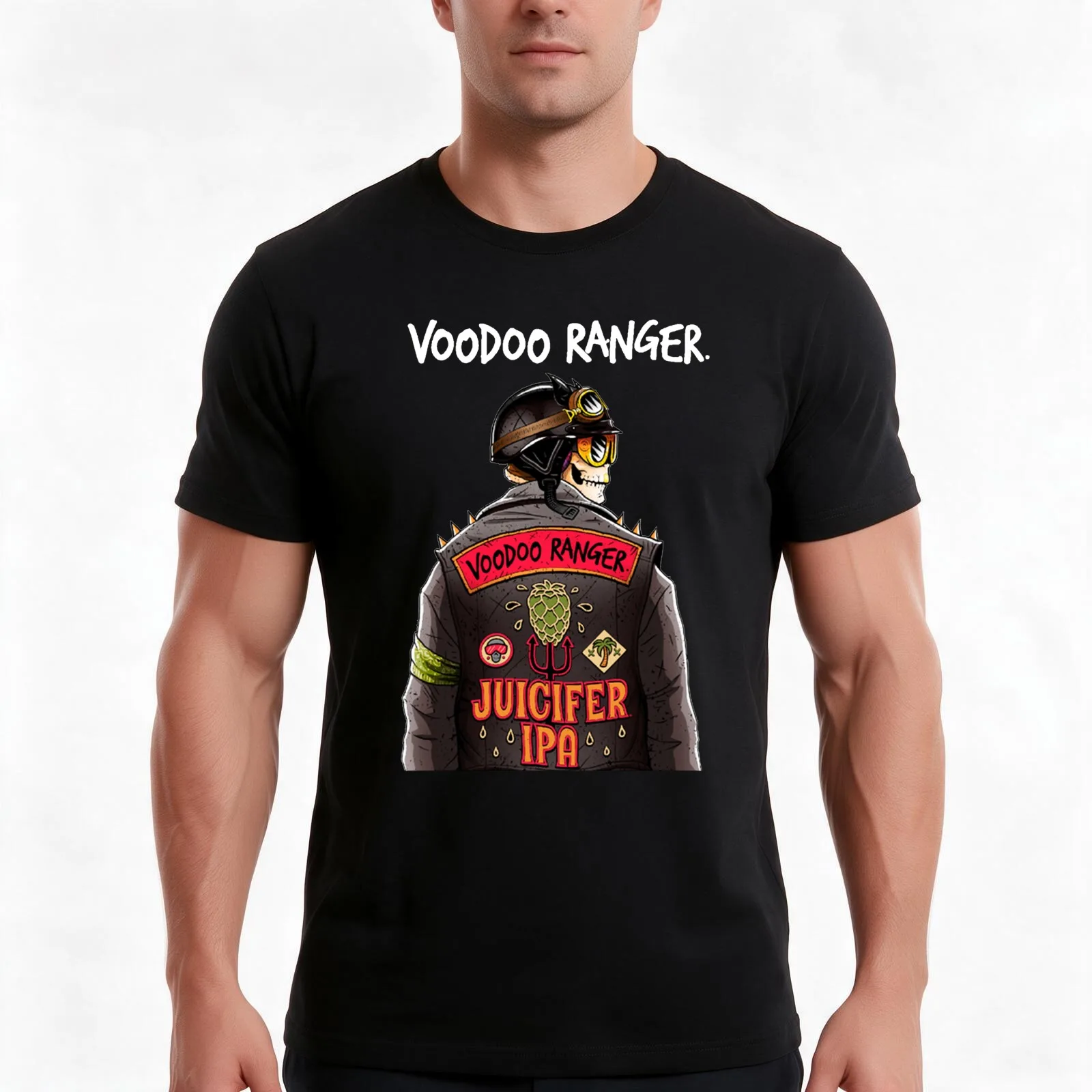 Voodoos Rangers New Belgium T-Shirt, Summer Casual Cotton Tee, Oversized Streetwear Tops, Vintage Graphic Print, 100% Cotton