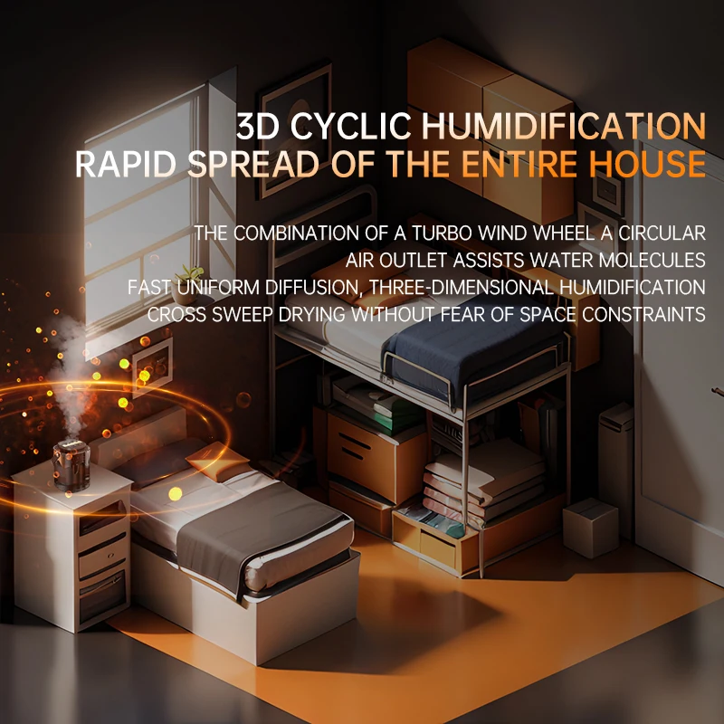 3L المرطب المنزلية الصغيرة سعة كبيرة كتم غرفة نوم USB مكتب سطح المكتب المحمولة طالب اثنين ميناء رذاذ المياه الملحق ﻿