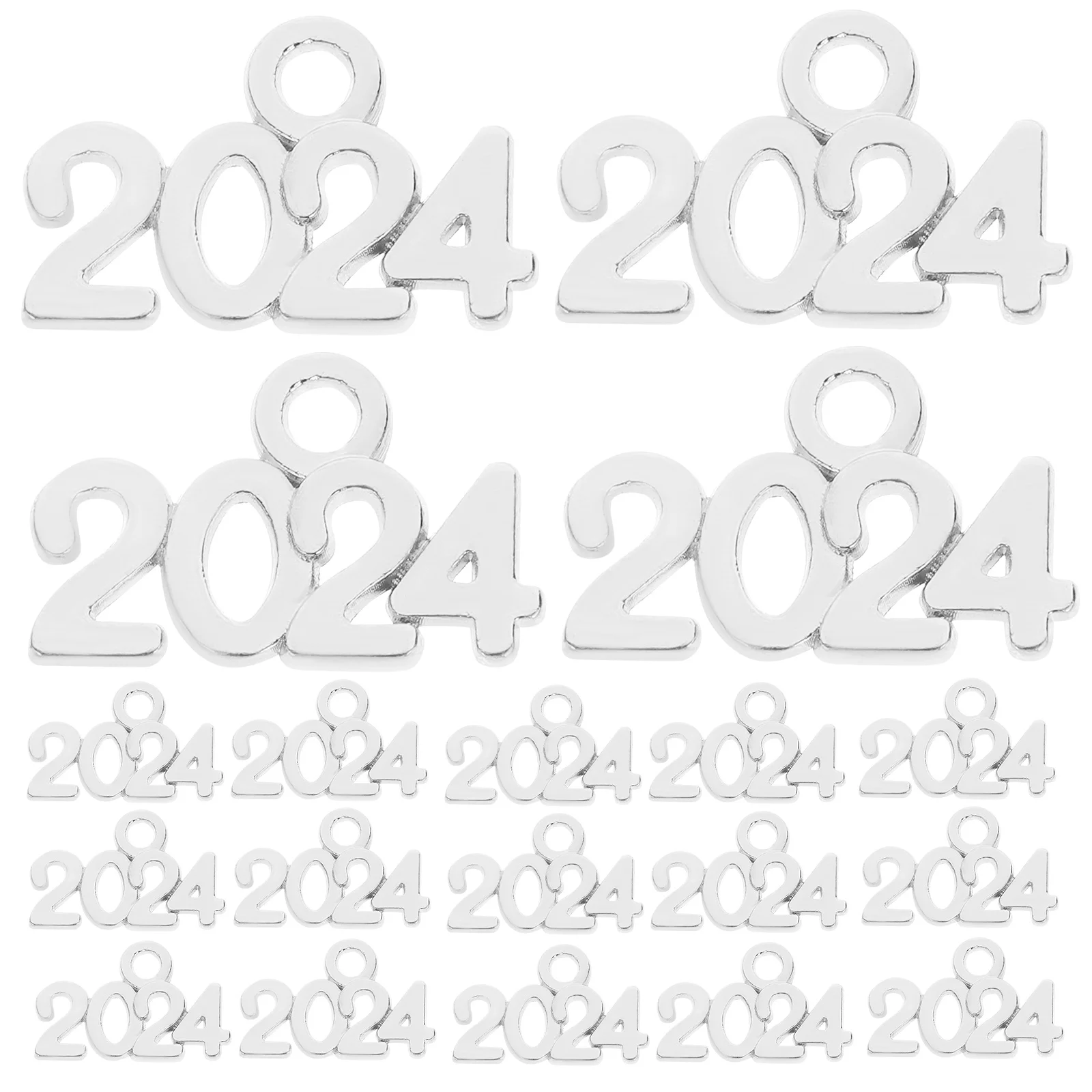 

100Pcs Zinc Alloy 2024 Number Charm Unique Pendant for Jewelry Making DIY Bracelets Necklaces 2024 Charm DIY Jewelry Pendants