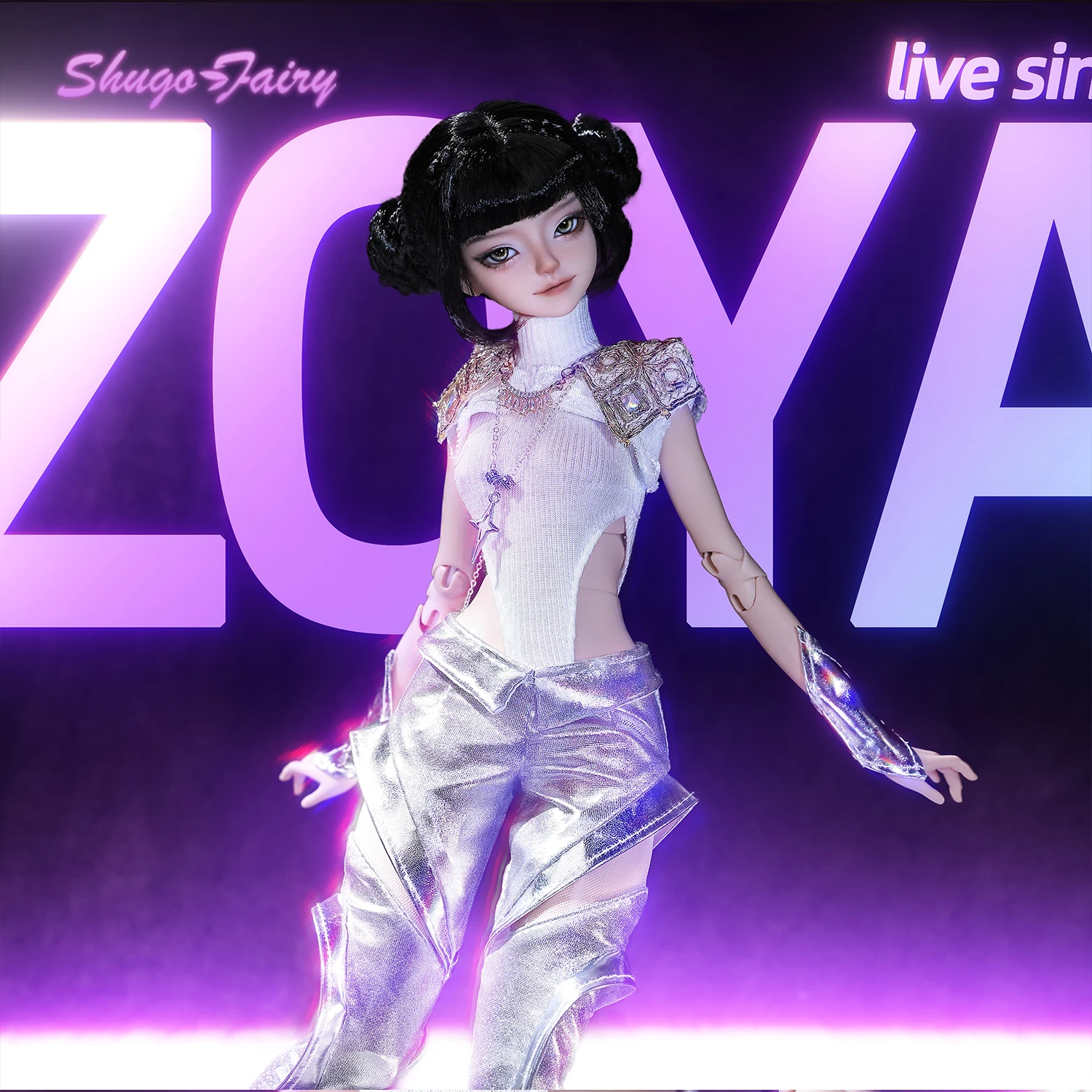 Bjd دمية 1/4 Zoya مجموعة كاملة موضة Y2K أنثى راقصة الشرير الصخرة الملابس Shugafairy أنيمي الراتنج دمية