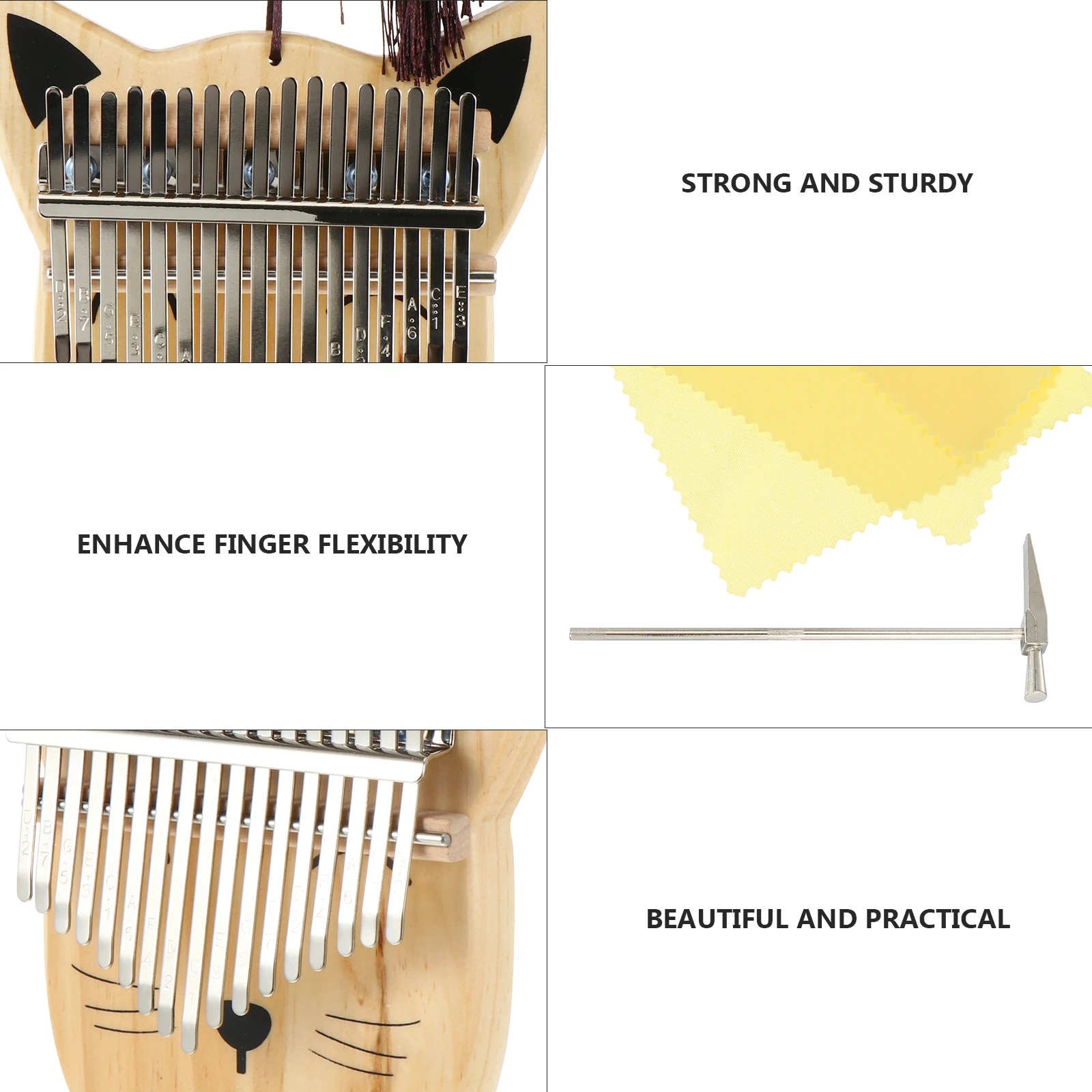 

Musical Instrument Thumb Piano Set Child Key Metal s Pig Shape Finger