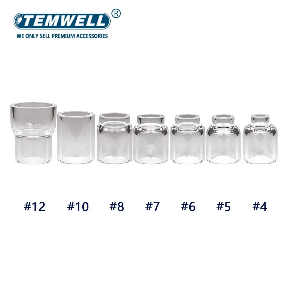 2PCS Welding Torch Stubby Gas Lens #4 #5 #6 #7 #8 #10 #12 Glass Set For WP9 WP17 WP18 WP20 WP26 Is Easy To Assemble And Use