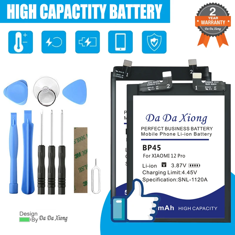 DaDaXiong BP43 BN5C BP47 BP48 BP49 Battery For Xiaomi Redmi Note Poco 4 X4 F4 M4 11 7 11E 11T 12 12X K40S K50 Civi Civi1S Pro 5G