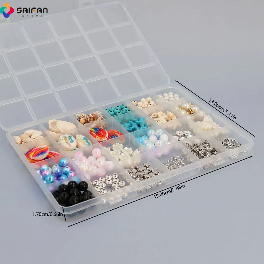 1 conjunto de 24 elementos océanos de grade, combinação diy de pulseiras e acessórios de contas pequenas estilo verão, pulseira casual diária combinando