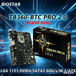 Biostar TB360-BTC PRO 2.0 Mining Motherboard 12 PCIe Slots LGA1151 Support 8th 9th Gen IntelCPU 8GPU DDR4 BTC Ethereum Miner Rig