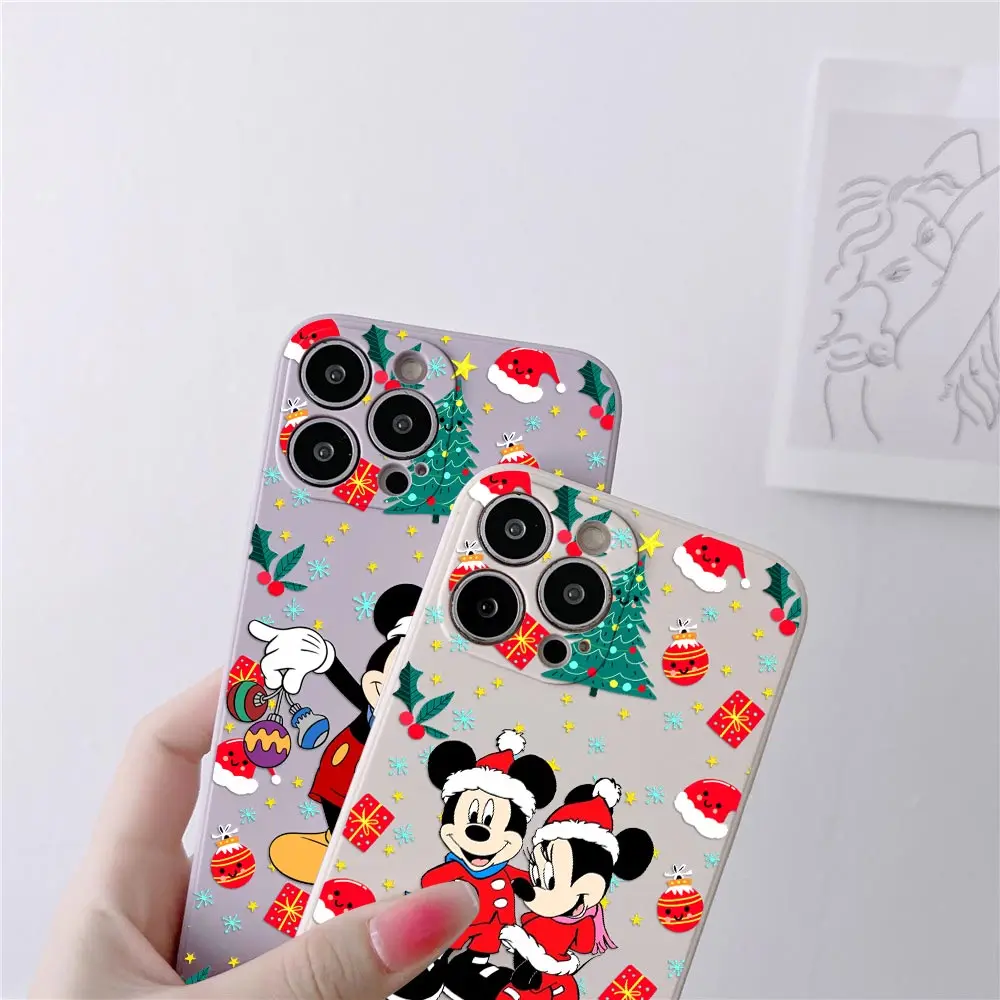 Чехол для телефона для iPhone 17, 16, 15, 14, 13, 12, 11 Pro Max, чехлы для iPhone 17Air 16 Plus 16E XS, задняя крышка с Рождеством, Микки Маусом
