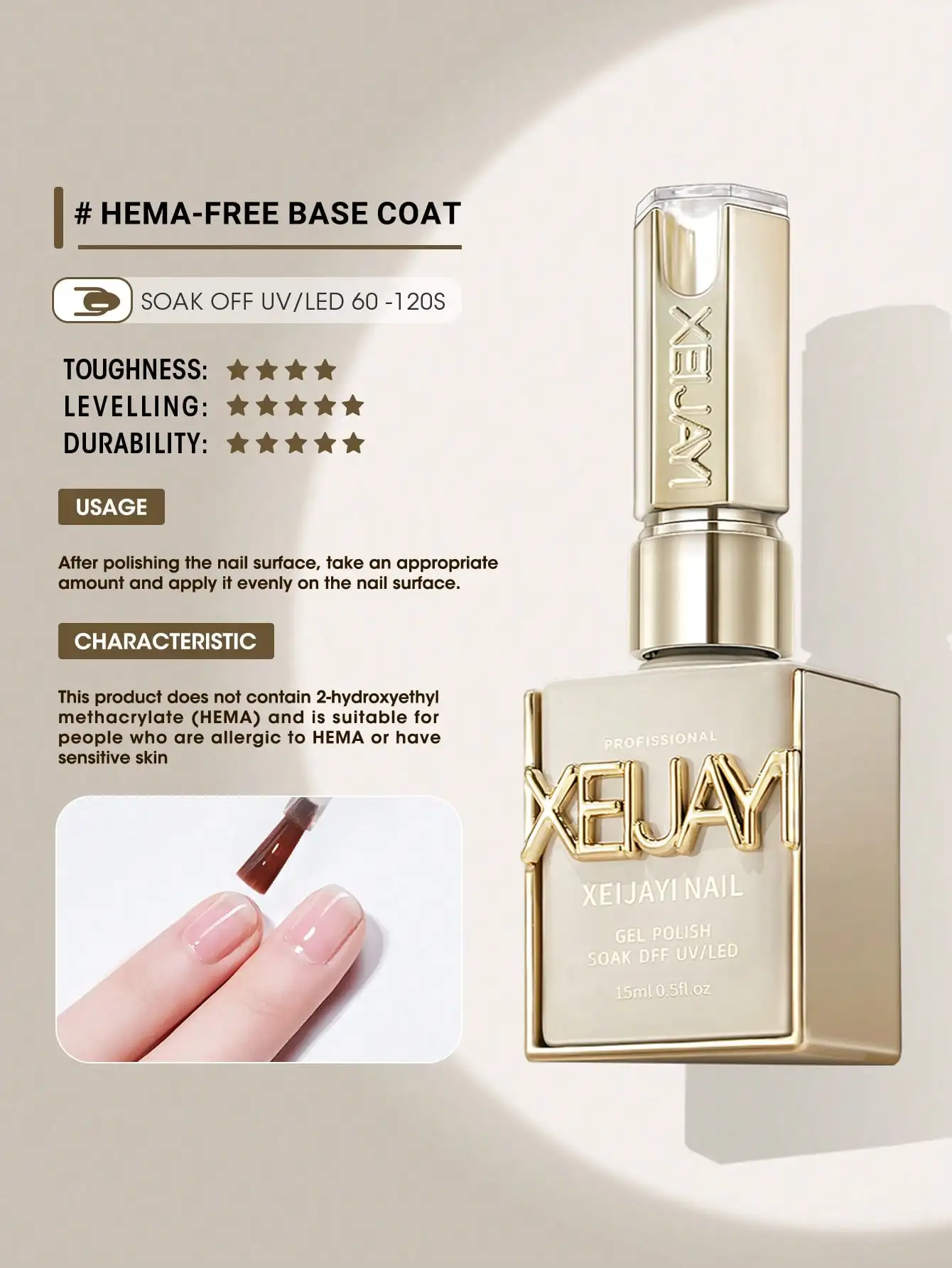 Juego de esmalte de Gel profesional sin Hema, Base y capa superior, acabado de brillo de vidrio de alto brillo y unión fuerte para uso en salón y hogar, 2 uds.