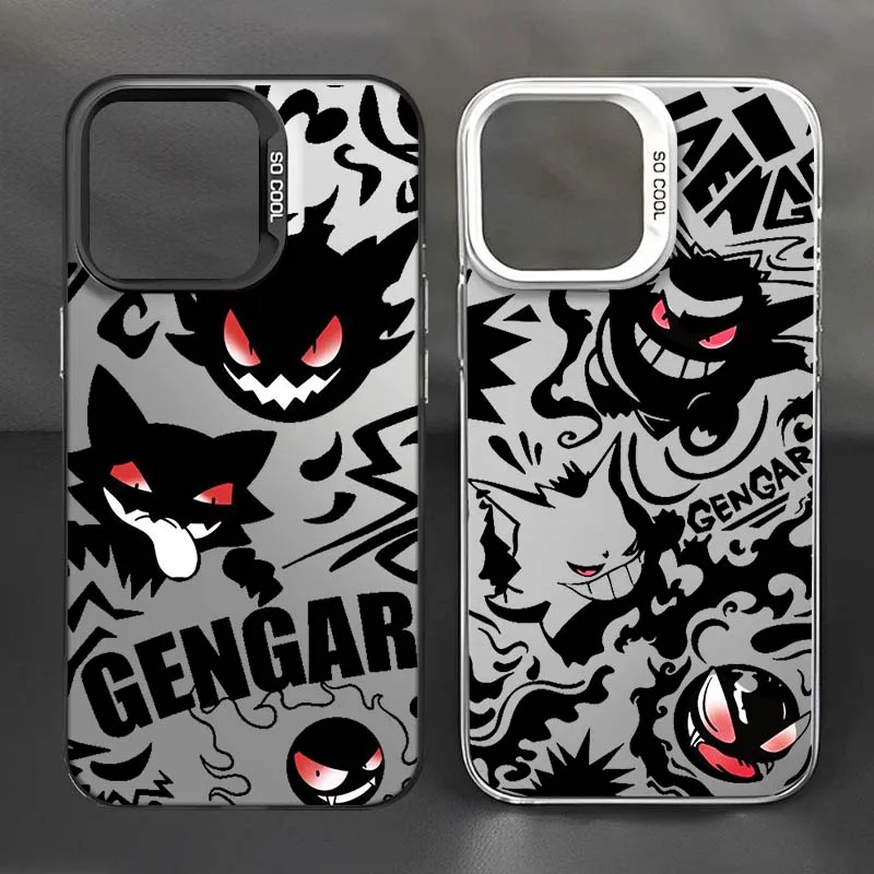 

G-Gengars P-Pokemones Anime For Apple iPhone 17 Air 16 16e 15 14 13 12 11 Mini Pro Max Plus Colorful Silver Cover Phone Case