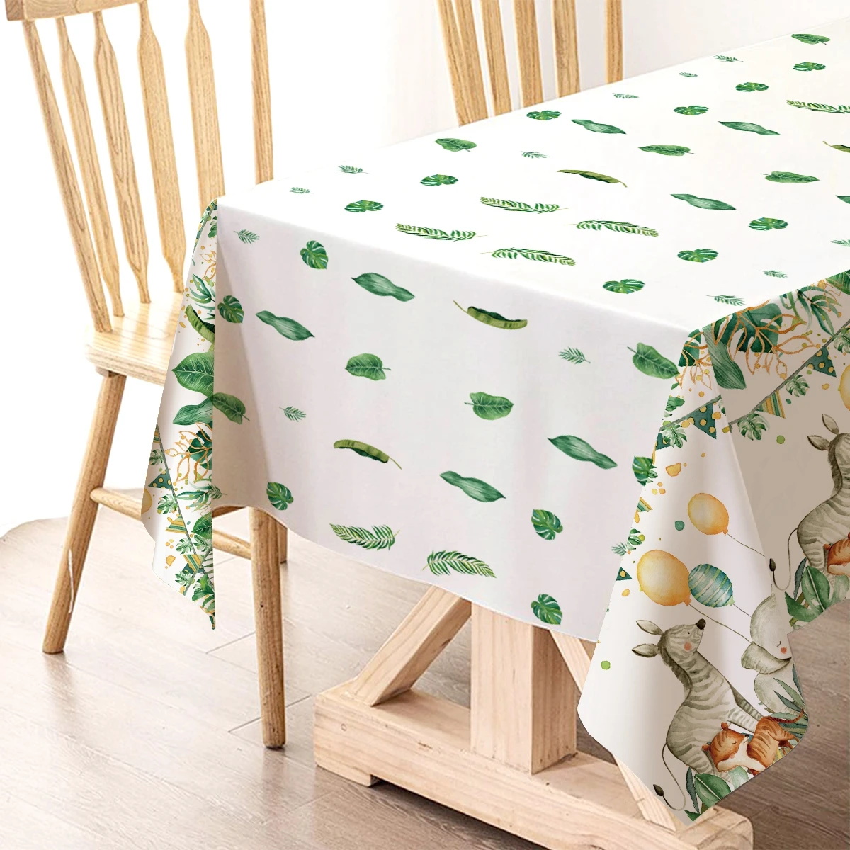 1pc 130*220cm Jungle Animal Disposable Tablecloth Perfect Decoration Boy And Girl Birthday Baby Shower Family Holiday Party Deco