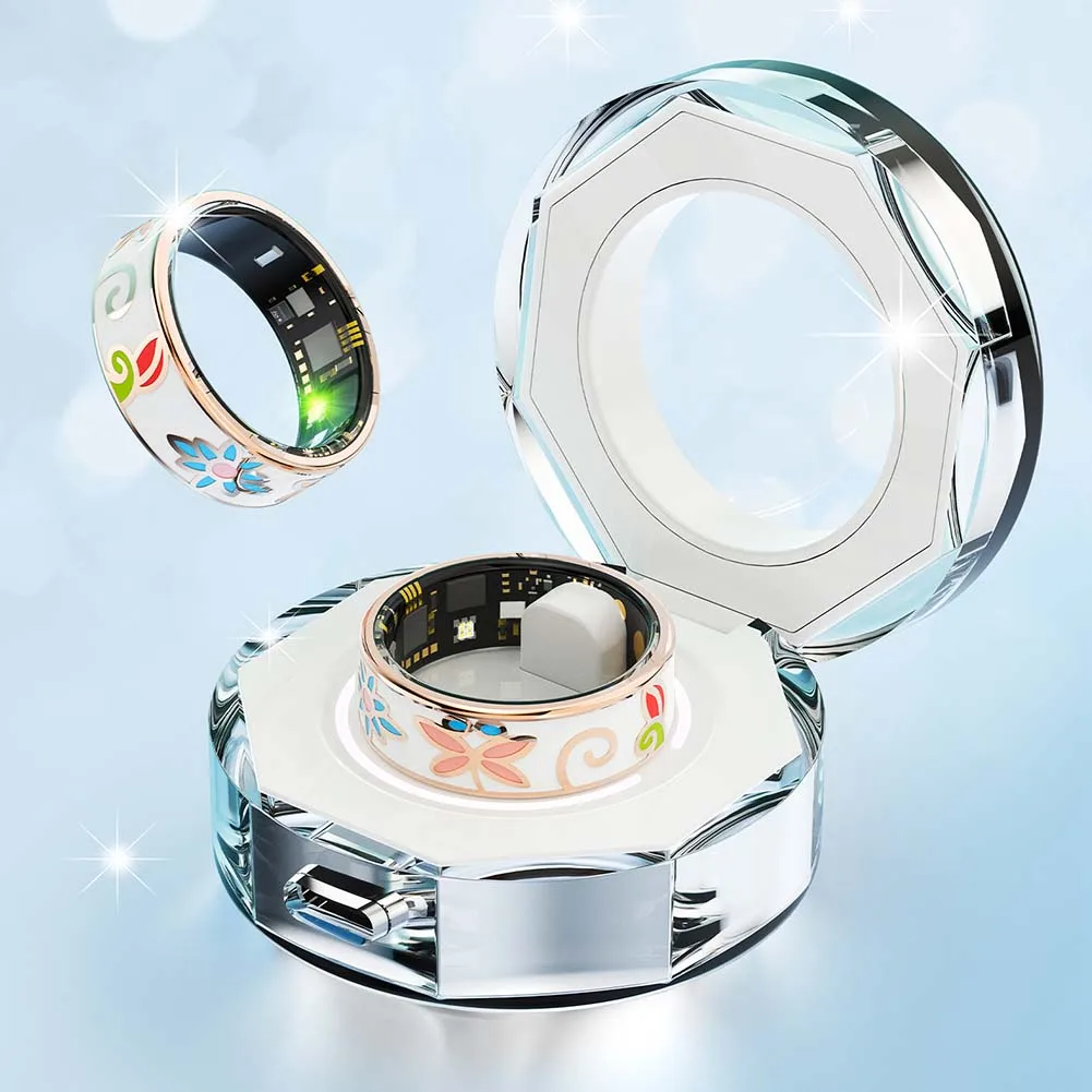 

Цветная эмаль, мастерство изготовления, умное кольцо, кольцо для здоровья с пульсометром, кислородом в крови, мониторинг сна, фитнес-трекер, кольцо для женщин