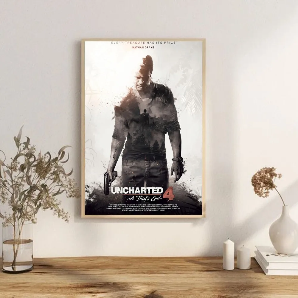 Uncharted Video Game Vintage Posters Sticky Whitepaper Prints Posters Artwork Posters Wall Stickers