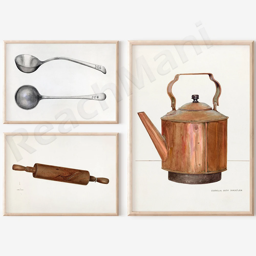 Vintage kitchen  prints, Farmhouse kitchen printable, Kitchen poster, Vintage Gallery Wall, Kitchen printable wall art