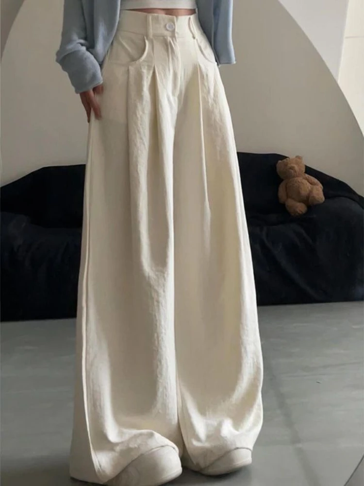 女性のズボンハイウエスト原宿快適なストレッチ韓国のファッション品質の衣装 Xxl G トレンド 2025 ワイドレッグ女性のパンツ