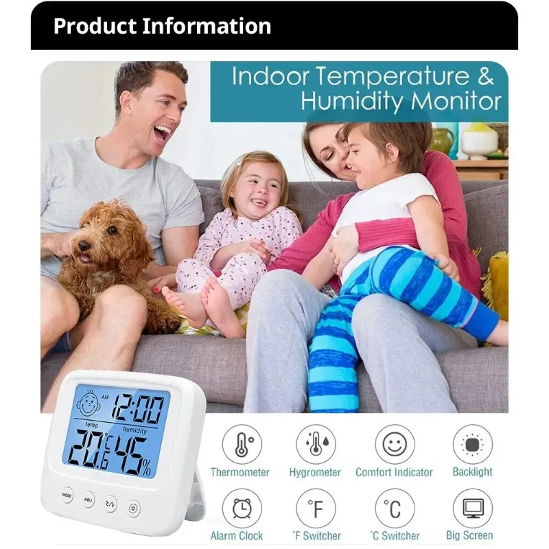 Weather Station 1pc New LCD Digital Temperature Humidity Meter Backlight Home Indoor Baby Room Electronic Hygrometer Thermometer