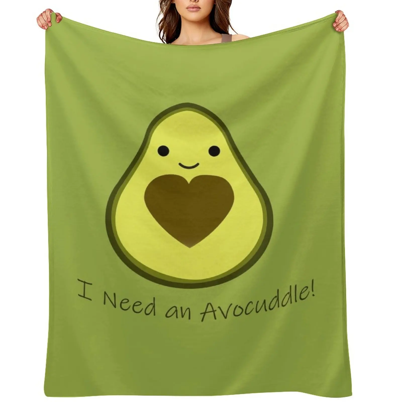 

I Need an Avocuddle Cute Kawaii Avocado Throw Blanket Beach Summer Beddings Decorative Sofas Comforter Blankets
