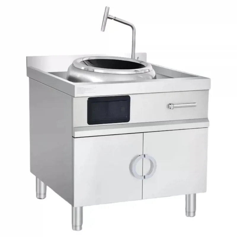 Commercial Automatic High Power Concave Induction Wok Stove 15KW Dual Head Single Head For Restaurant Canteen Hotel Stir Fry