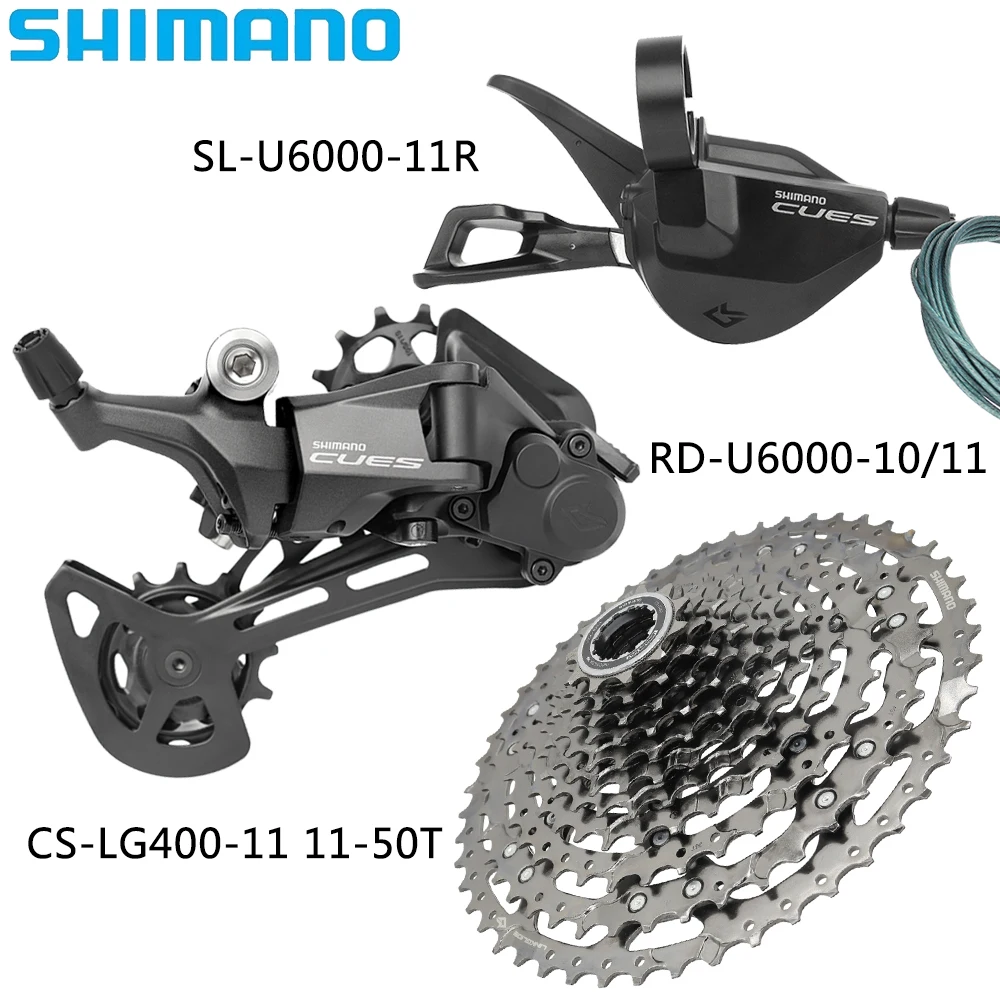 SHIMANO CUES 11 Speed MTB Derailleur SL-U6000-11R Shift Lever RD-U6000 Rear Derailleur CS-LG400-11 45T/48T Cassette Sprocket