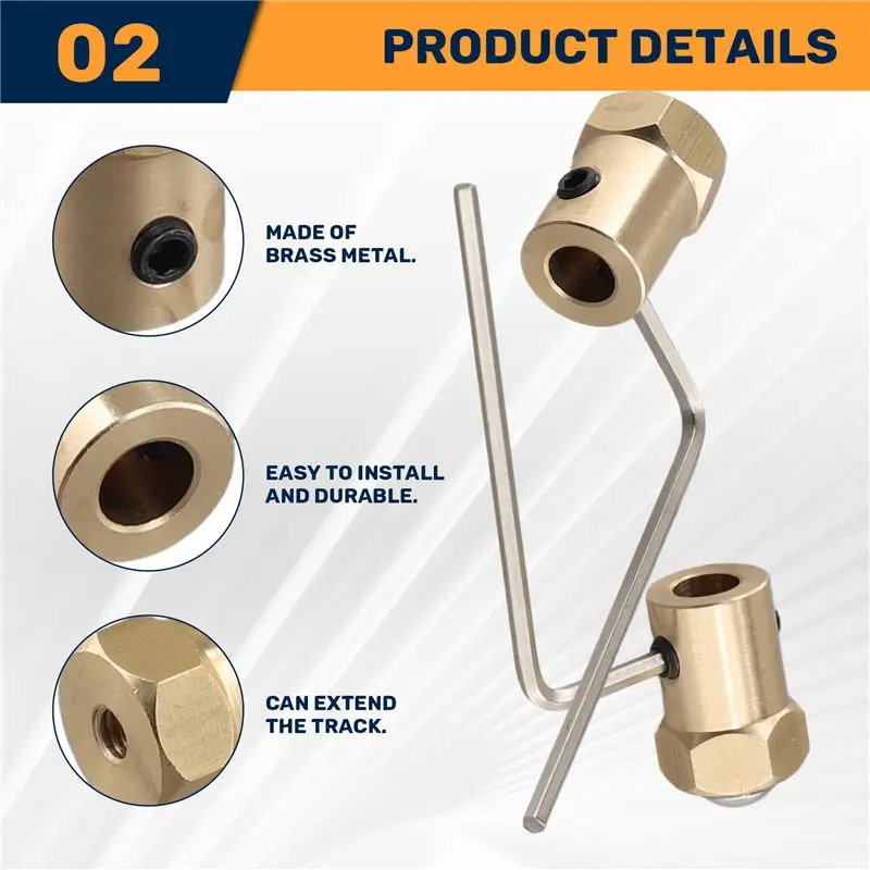 ABJL-4PCS 5Mm To 12Mm Brass Combiner Wheel Hub Hex Adapter For WPL B14 B16 C14 C24 MN D90 D91 MN99S RC Car Upgrade Parts