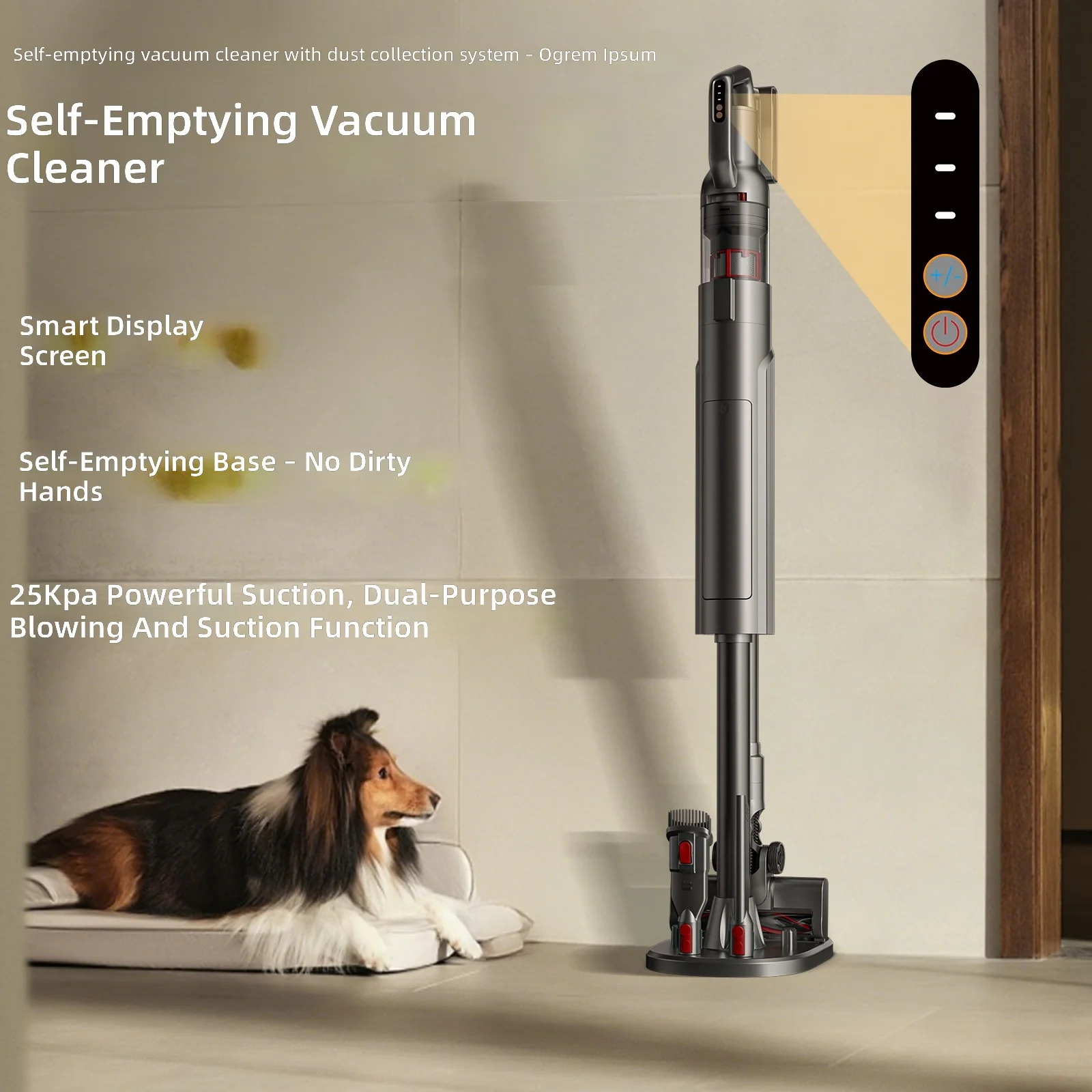 Wireless Stick Vacuum Cleaner, Self-Emptying, 2-in-1 Blower Suction, High Power, Multi-Function, Home Use, Base Station Included