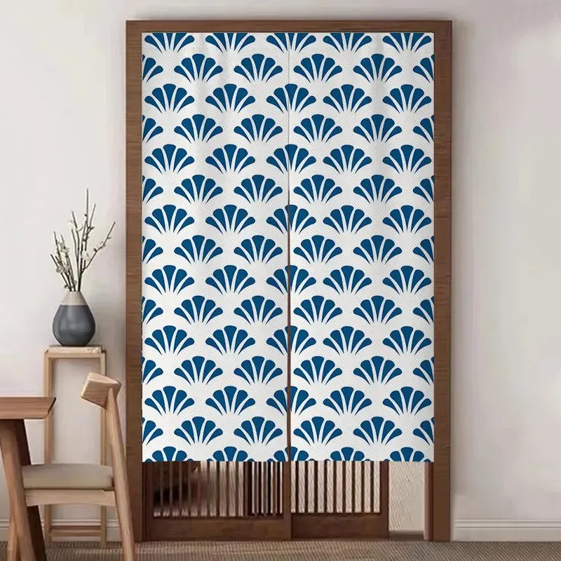 VIKAMA Japanese Fan Print Door Curtain Kitchen Bathroom Bedroom Room Divider Home Decor